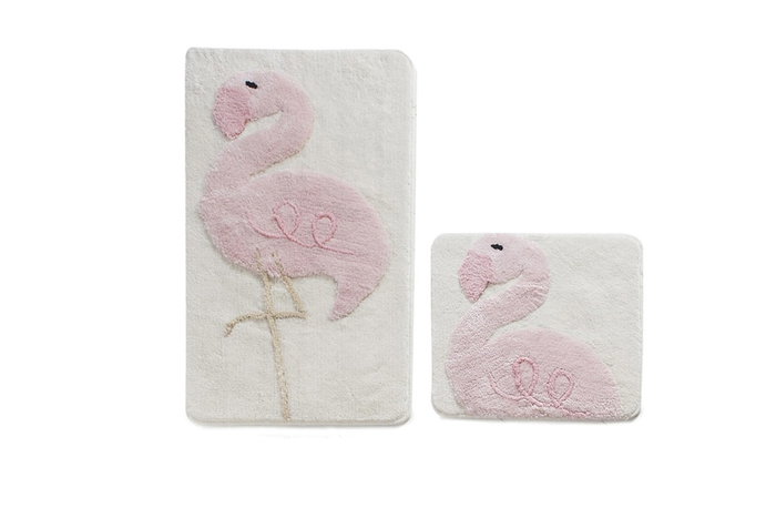 Mijölnir Juego de alfombras de baño Pink Flamingo Mijölnir Juego de alfombras de baño Pink Flamingo